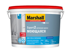Краски для стен и потолков краска в/д MARSHALL Export-2 BW глубокоматовая 9л белая, арт.5248841