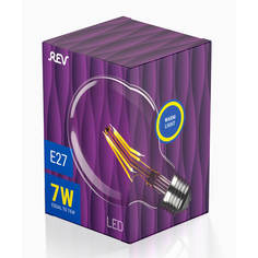 Лампочка Лампа светодиодная филаментная REV VINTAGE G95 E27 7W 2700K DECO Premium шар 32434 8