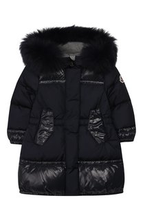 Пуховик с меховой отделкой Moncler Enfant