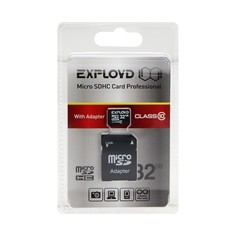 Карта памяти exployd microsd, 32 гб, sdhc, класс 10, с адаптером sd NO Brand