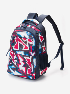Рюкзак TORBER CLASS X, темно-синий с розовым орнаментом, полиэстер, 45 x 30 x 18 см + Пенал в подаро, Мультицвет