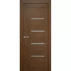 Дверь межкомнатная остекленная без замка и петель в комплекте Тренд вертикальный 80x200 см Hardflex цвет коричневый Принцип