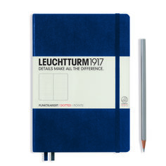 Записная книжка Leuchtturm A5, в точку, темно-синий, 251 страниц, твердая обложка