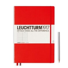 Записная книжка Leuchtturm Master A4+, в линейку, красная, 235 страниц, твердая обложка
