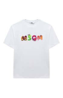 Хлопковая футболка MSGM kids