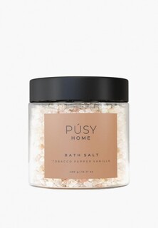 Соль для ванн Pusy успокоительная, уходовая, натуральная минеральная ароматизированная, органическая в банке, 400 г