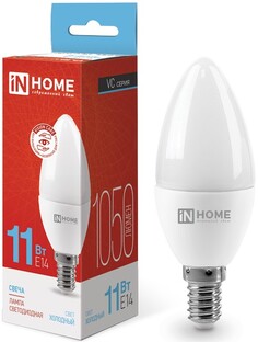 Лампа светодиодная IN HOME 4690612024844 LED-СВЕЧА-VC 11Вт свеча 6500К холодный, белый E14 1050лм
