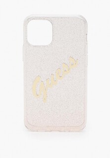 Чехол для iPhone Guess 12 mini (5.4), PC/TPU Script logo Gradient Glitter/Gold