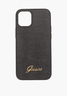 Чехол для iPhone Guess 12 mini (5.4), PU Animal Lizard with metal logo Black