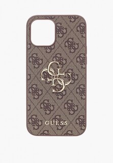 Чехол для iPhone Guess 12 Pro Max, PU 4G Big metal logo Brown