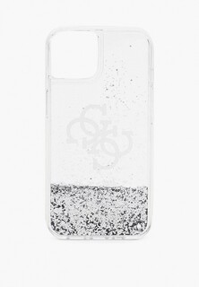 Чехол для iPhone Guess 13, Liquid Glitter 4G Big logo Silver