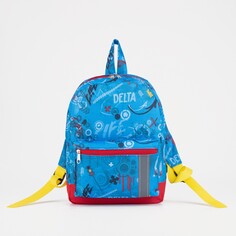 Рюкзак на молнии, наружный карман, светоотражающая полоса, цвет голубой NO Brand