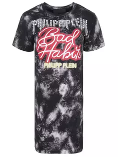 Хлопковое платье с декором Philipp Plein