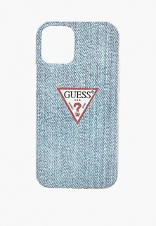 Чехол для iPhone Guess 12 mini, Denim Triangle logo Light blue