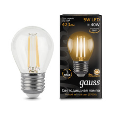 Gauss LED Filament Globe E27 5W 2700K 1/10/50