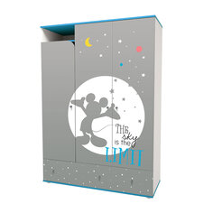Шкаф трехсекционный Polini kids Disney baby "Микки Маус" с ящиками, белый-серый 190х135х52 P.I