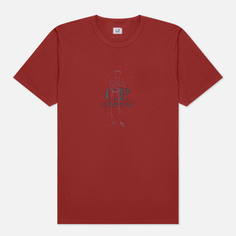 Мужская футболка C.P. Company 30/1 Jersey British Sailor, цвет красный, размер XXL