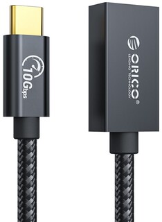 Кабель интерфейсный Orico ORICO-CAF31-03-BK-BP USB 3.1 Gen2, USB-C(m)/USB-A(f), 10 Гбит/с, 60 Вт, 0,3 м, черный