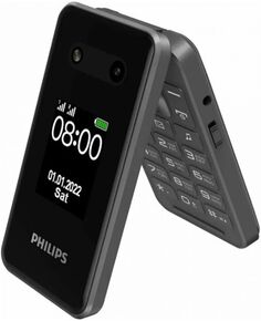 Мобильный телефон Philips Xenium E2602 темно-серый, раскладной 2Sim 2.8" 240x320 Nucleus 0.3Mpix GSM900/1800 FM