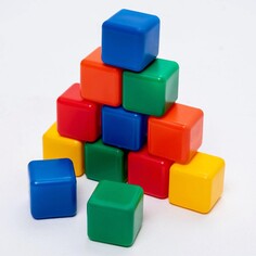 Набор цветных кубиков, 12 штук, 4 х 4 см Solomon