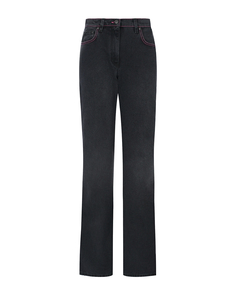Черные джинсы с розовой строчкой MSGM