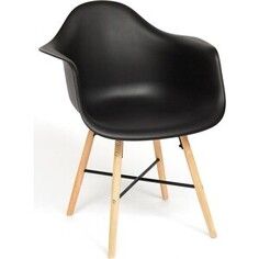 Кресло TetChair Cindy (Eames) (mod. 919) дерево береза/металл/сиденье пластик черный / black with natural legs