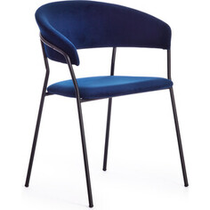 TetChair Кресло Turin (mod. 0129571) металл/вельвет, 56х50х78 см, темно-синий S108 (117 dark blue) черный