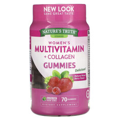 Nature&apos;s Truth, Multivitmain + Collagen для женщин, натуральная ягодная смесь, 70 жевательных таблеток