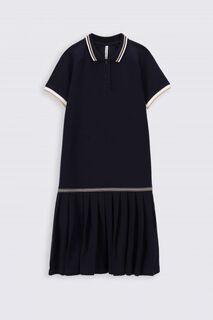 Трикотажное платье Coccodrillo темно-синий с воротником-поло