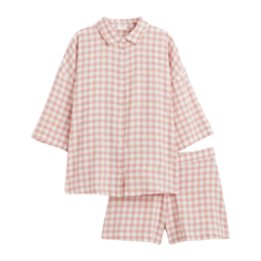 Пижама H&amp;M Home Shirt and Shorts, розовый/белый