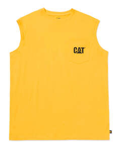 Мужская футболка без рукавов и карманов CAT, желтый Caterpillar
