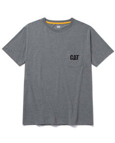 Мужская футболка с логотипом и карманом CAT, серый Caterpillar