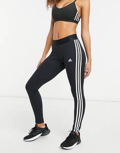 Леггинсы Adidas Sportswear Essential 3 Striples, черный/белый