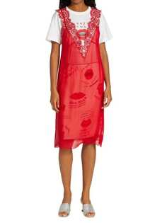 Прозрачное платье-комбинация с кружевной отделкой Meryll Rogge Red