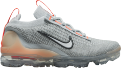 Кроссовки Nike Air VaporMax 2021 Flyknit GS &apos;Grey Fog Bright Mango&apos;, серый