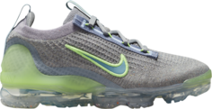 Кроссовки Nike Air VaporMax 2021 Flyknit GS &apos;Grey Light Liquid Lime&apos;, серый