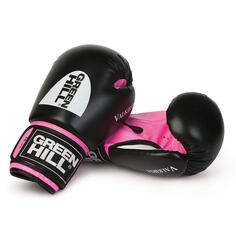 Боксерские перчатки Valkiria 10oz Black/Pink GREEN HILL, черный розовый