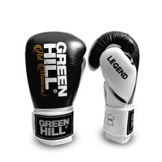 Боксерские перчатки Legend Silver edition Черный/Белый 12 унций GREEN HILL, черный