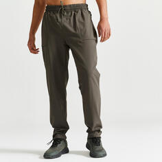 Тренировочные брюки фитнес-коллекция дышащие мужские цвета хаки DOMYOS, оливково-черный