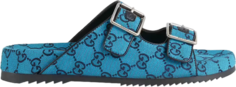 Сандалии Gucci Slide Sandal Strap Light Blue Monogram, синий