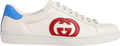 Кроссовки Gucci Ace Interlocking G - White Red Blue, синий