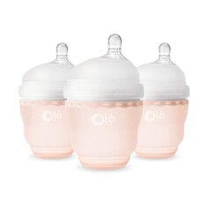 Бутылочки для кормления 3 шт. по 120 мл Olababy Anti-Colic, коралловый