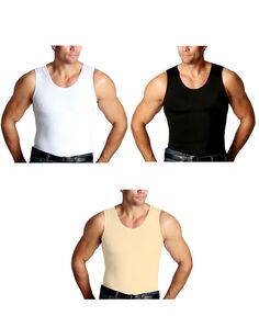 Мужские большие и высокие футболки insta slim 3 pack compression muscle tank Instaslim, белый