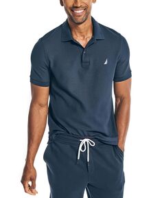 Мужская рубашка поло классического кроя, изготовленная из экологически чистых материалов Nautica, синий
