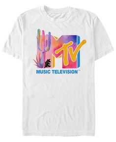 Мужская красочная футболка с короткими рукавами и логотипом цвета воды пустыни Fifth Sun, белый