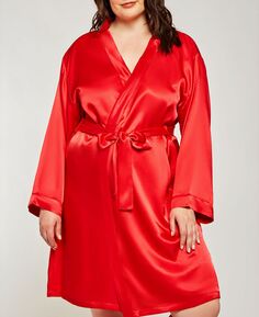 Атласный халат marina lux iCollection, красный