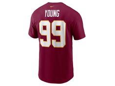 Мужская футбольная команда washington football team, футболка с надписью pride name and number wordmark - young Nike, красный