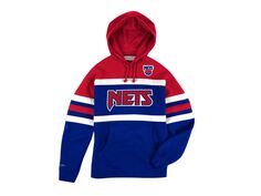 Мужская толстовка с капюшоном new jersey nets head coach Mitchell &amp; Ness, красный