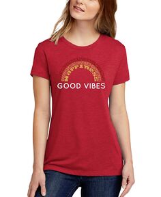 Женская футболка word art good vibes LA Pop Art, красный