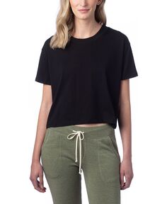 Женская укороченная футболка go-to headliner Macy&apos;s, черный Macy's